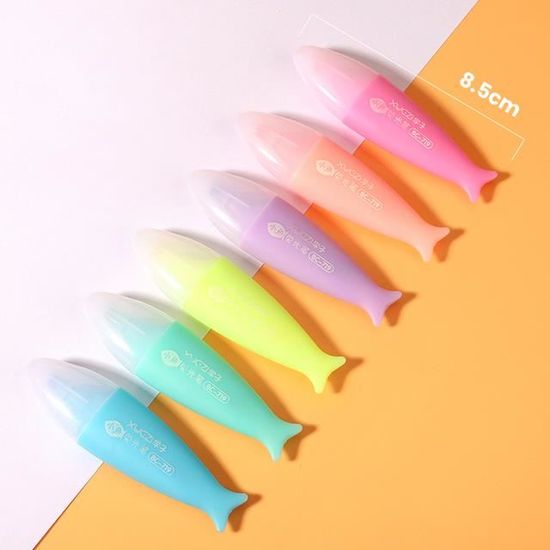 WOFASHPURET Lot Surligneurs Kawaii Ours – Mini Surligneurs Animaux Mignons Avec Gomme, Parfaits Pour Étudiants & Enfants