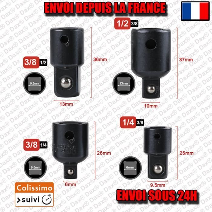 4 Adaptateurs pour douilles 1/2- 1/4- 3/8- voiture outil BS1