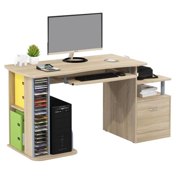 Bureau informatique ALEXIA Aspect bois de chêne