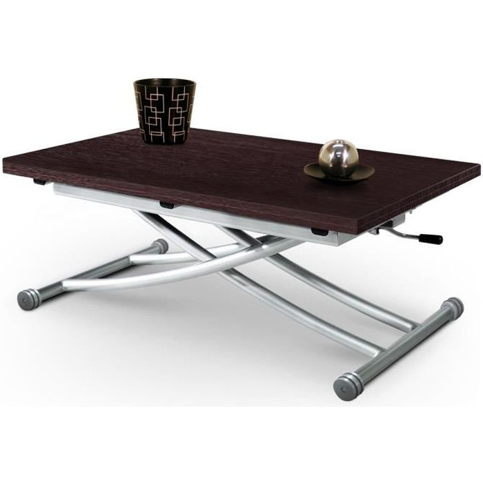 Table basse relevable avec Piston à Gaz Mirage Wengé