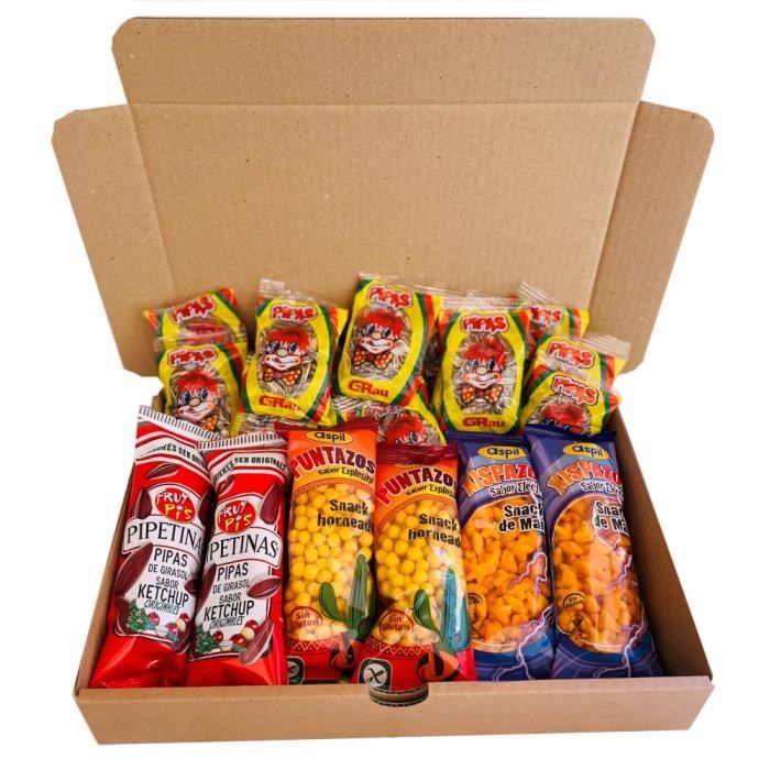 Assortiment Pipas - Graines de tournesol - Pipas salé - Maïs soufflé - Box apéritive - 26 pièces