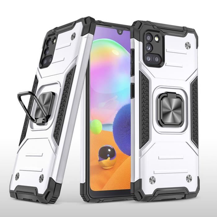 Coque Support Bumper TPU Pour Samsung Galaxy A31 6.4- : Bumper Blanc