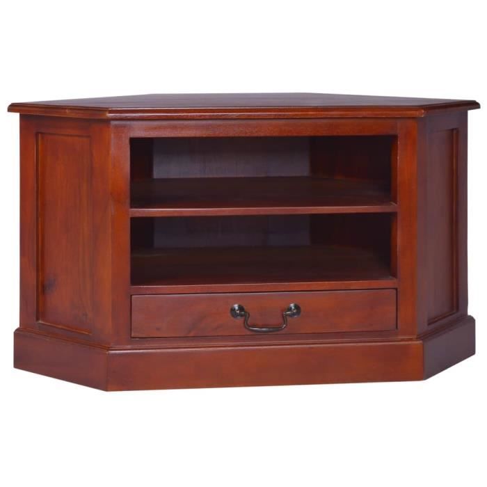 Meuble TV d'angle - Armoire tele Table television - Banc TV Meuble de salon 80 x 40 x 45 cm (l x P x H)- moderne Marron classique