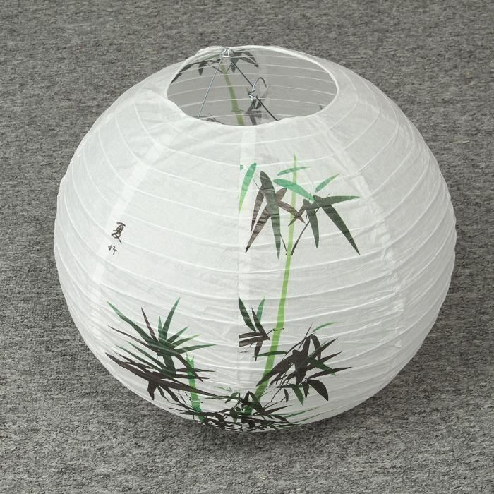 Abat-Jour Vendu Seul 35cm Lanterne En Papier Chinois Bambou Oriental Déco Fête Maison WYK09817