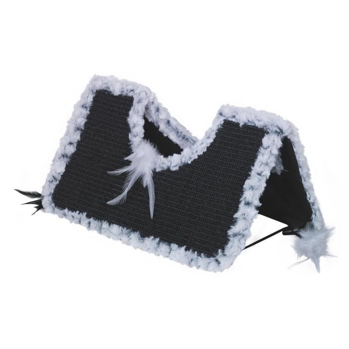 Nobby Greffoir Forme Toit pour Chat Gris-Noir 44 x 22 x 20 cm