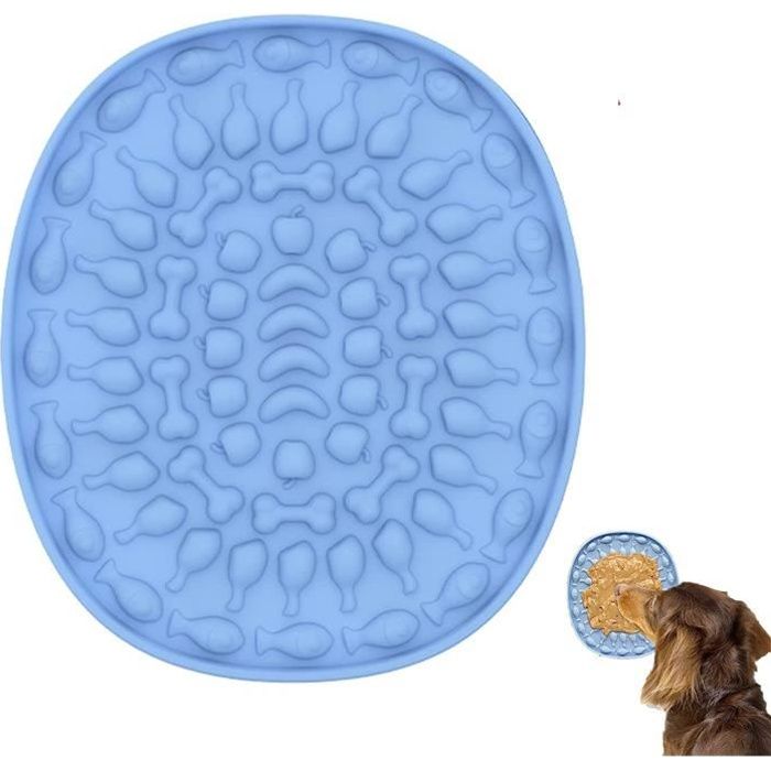 Tapis de léchage pour chien,Chien de Lécher Coussin de Bain et spatuleTapis de Lécher en Silicone à Alimentation Lente avec Ventouse