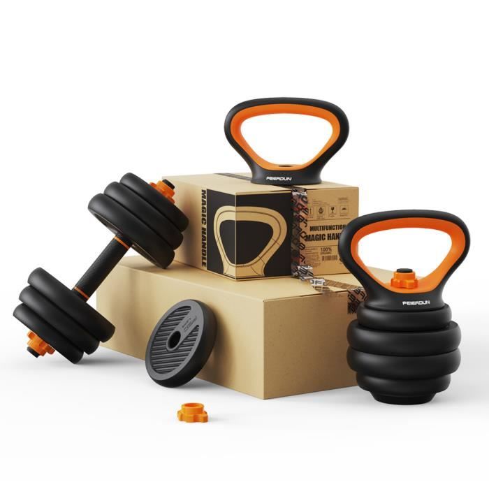 VENCEDE-Kettlebell Kit 10KG-Kit Musculation réglables Multifonctionnels