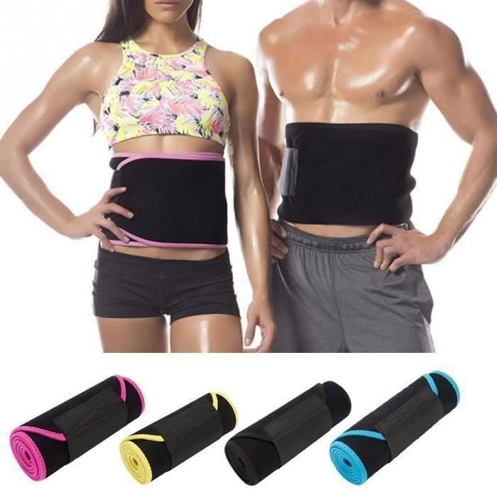 Rn Réglable Taille Tummy Trimmer Minceur Sweat Ceinture Fat Burn Shaper Wrap Band Exercice de perte de poids Hommes Femmes Rose XL