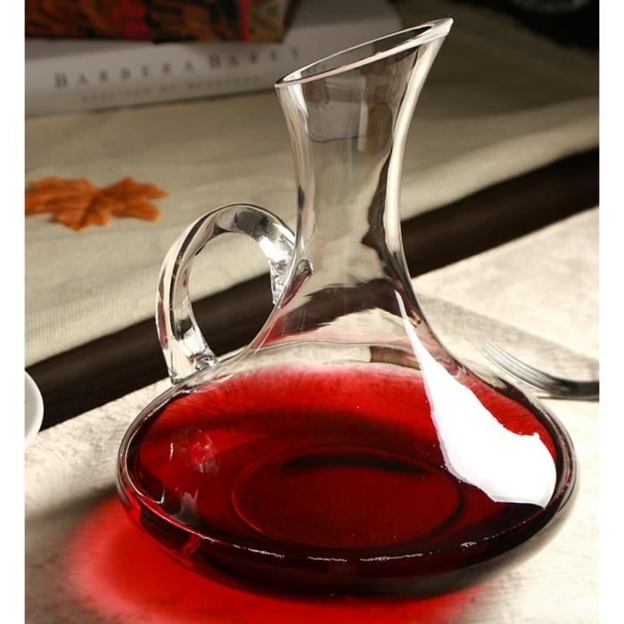 Carafes vin,1000ML supérieur plat Base rouge vin décanteur à la main cristal vin verseur Premium eau Carafe - Type 1500ml 02