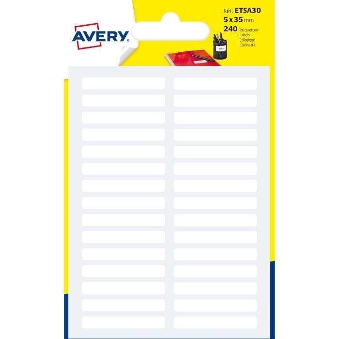Avery Avery J8651-15 Pochette de 975 Mini /Étiquettes Adresses Blanches 38,1 x 21,2 mm Jet dEncre
