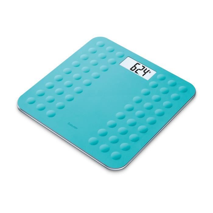 BEURER GS300 Pèse-persone avec surface en silicone antiglisse - Turquoise