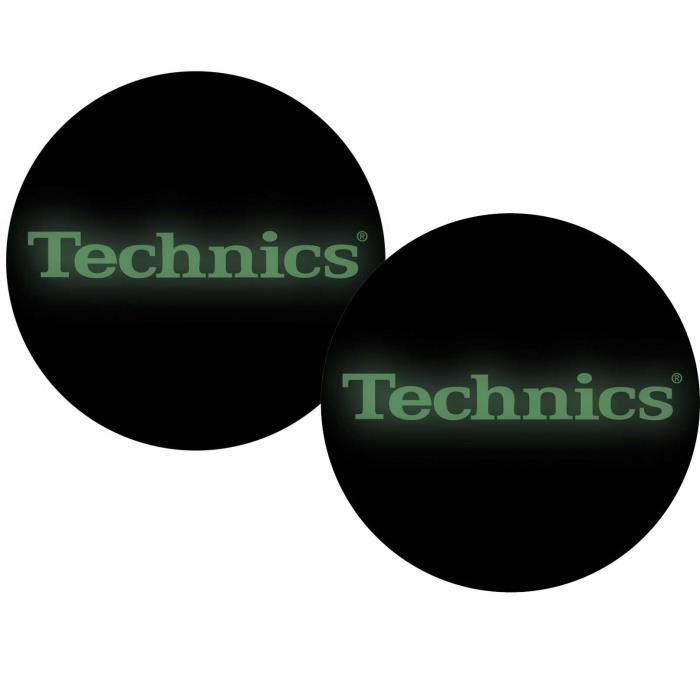 Feutrines Slipmats Technics Glow In The dark (Phosphorescent) à la lumiere noire
