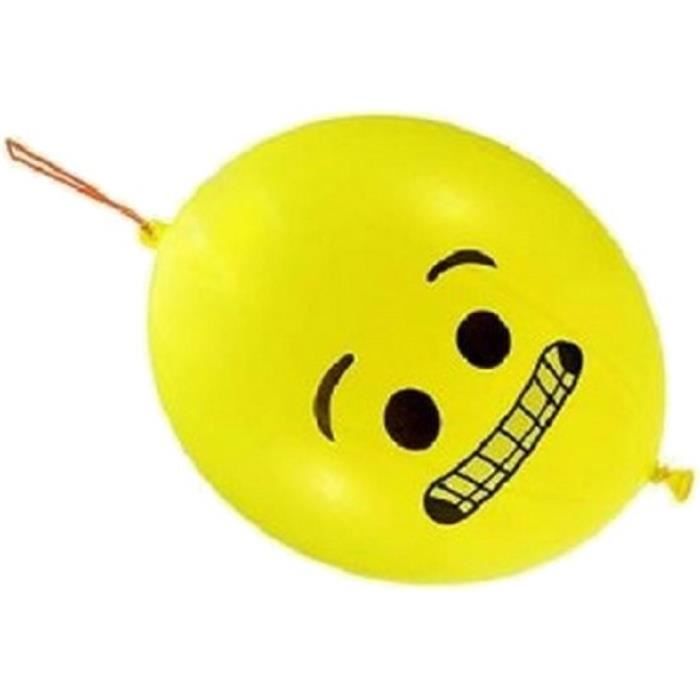 Sachet de 3 ballons baudruche (boxe/punching ball) funny jaune visage - NEUF