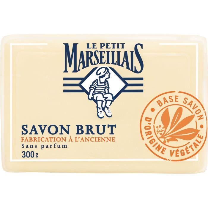 LE PETIT MARSEILLAIS Savon solide brut - Fabrication ancienne - Sans parfum - 300 g