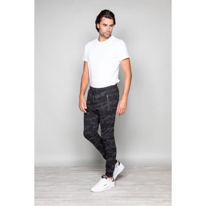 STRIPHTML(Pantalon de jogging camouflage RUN - Couleur - Black, Taille - L)