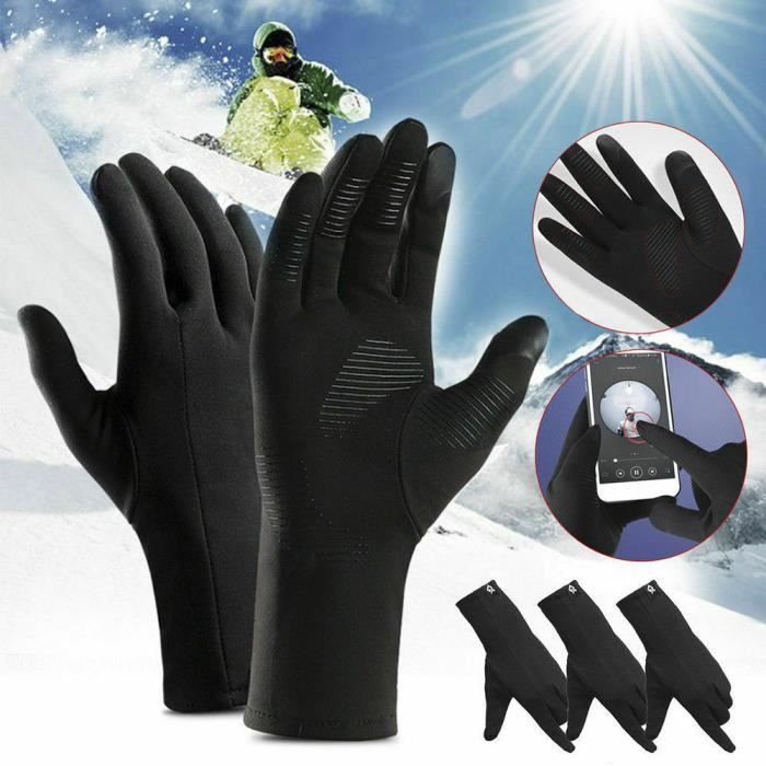 Hiver chaud coupe-vent imperméable antidérapant gants de ski thermique vélo