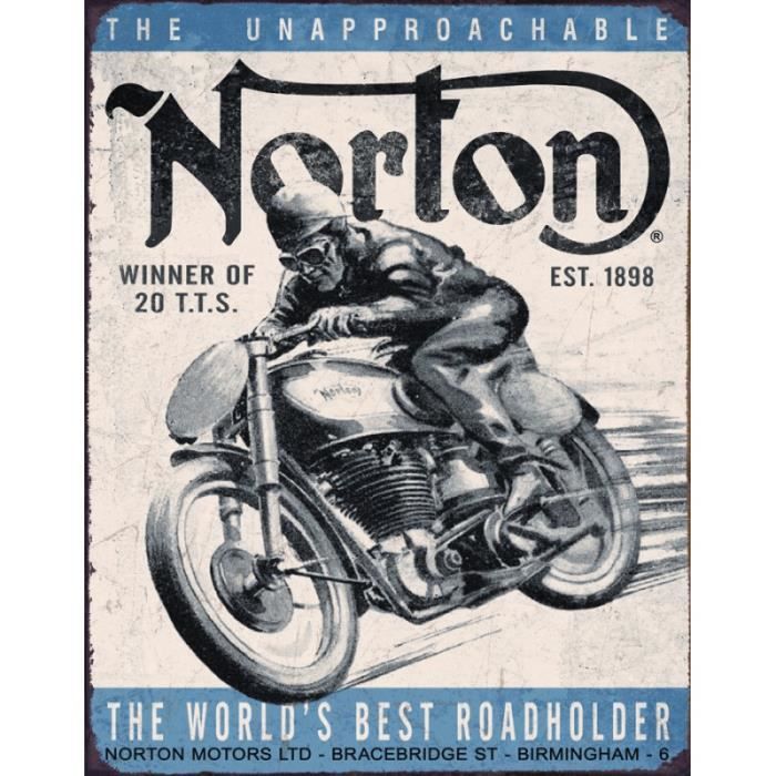 Plaque publicitaire métal 'Norton the world best'