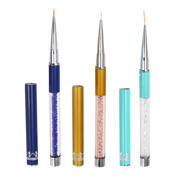 3 pièces stylos à ongles peinture dessin pointillés bricolage pinceau à stylo Nail Art Design outil pour un usage KIT FAUX ONGLES