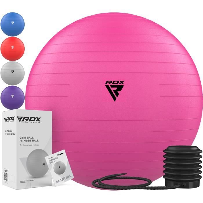 RDX Balle de Yoga Fitness d'exercices Ballon Gymnastique Grossesse Pompe à air 45 CM Rose