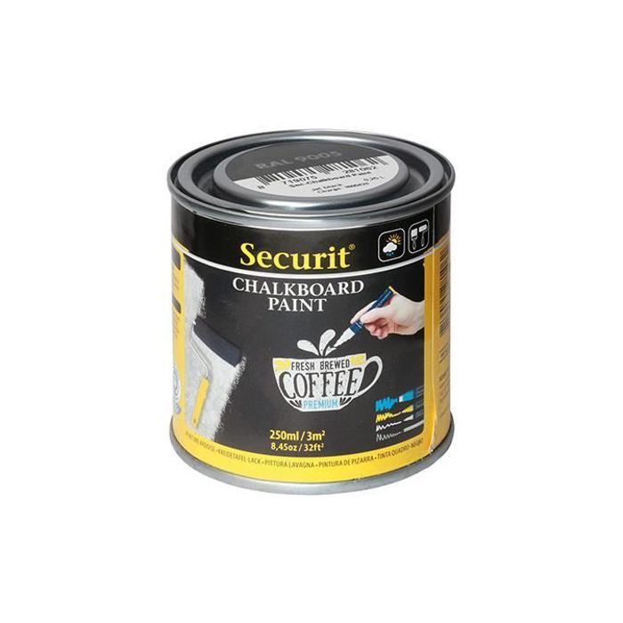 Securit PNT-BL-SM, Noir, Bouteille, Verre, Métal, Bois, Plastique, 250 ml, Bouteille, 75 mm