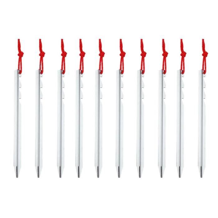 10Pcs La Tente D'Alliage D'Aluminium Cloue Des Ongles Avec L'Argent De Corde De Camping En Plein Air Léger De Corde Augmentant