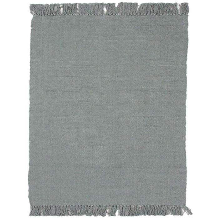 THE DECO FACTORY Tapis de salon SIMPLY Coton - 150 x 200 cm - Gris foncé