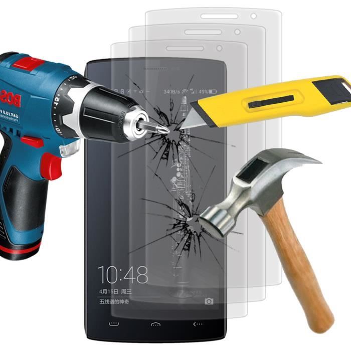 Pour DOOGEE HomTom HT7- HT7 Pro: Lot - Pack de 3 Films de protection d'écran Verre Trempé