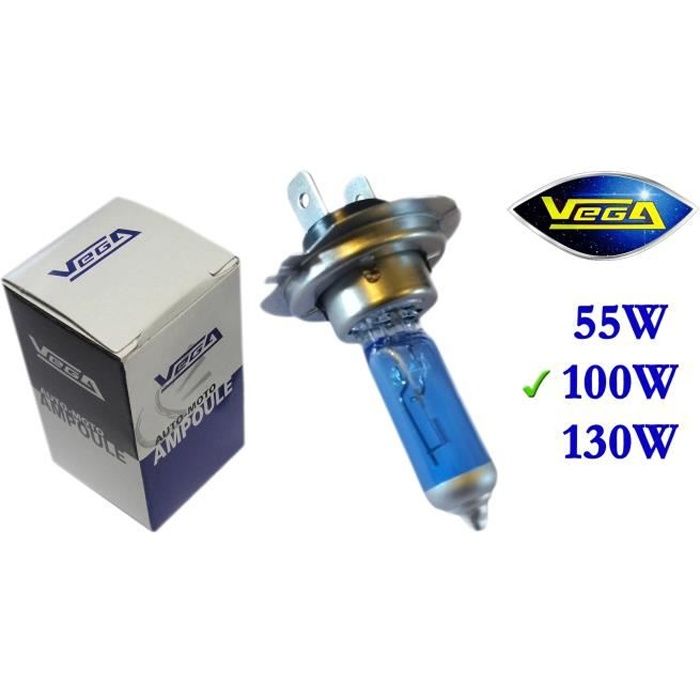 1 ampoule Vega® Xénon 'Day Light' H7 100W PX26d Lumière du jour Super White Marque Française 12V