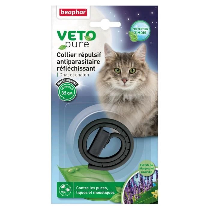 BEAPHAR Collier antiparasitaire Vetopure - Pour chat et chaton - Noir