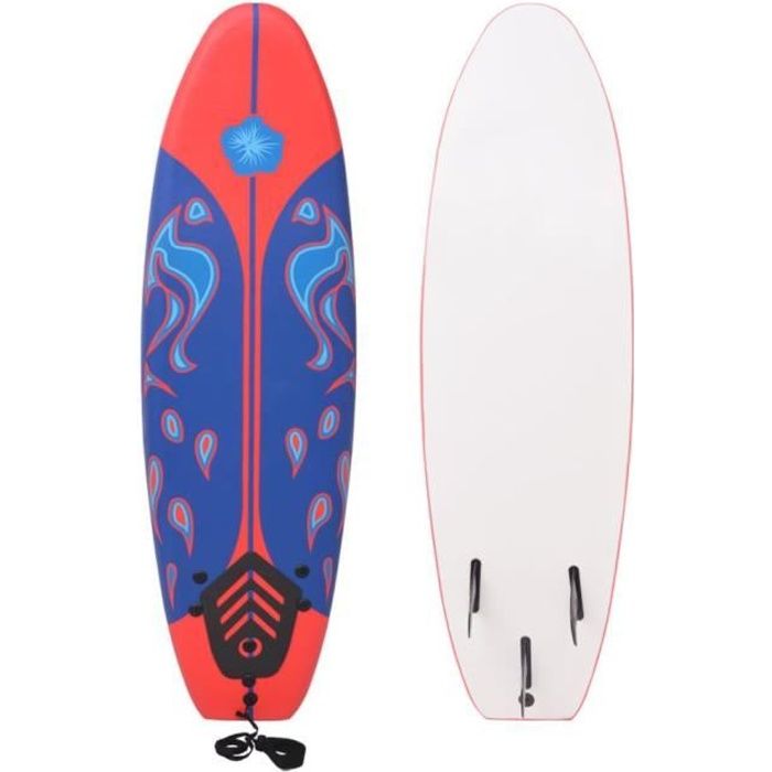vidaXL Planche de surf Bleu et Rouge 170 cm