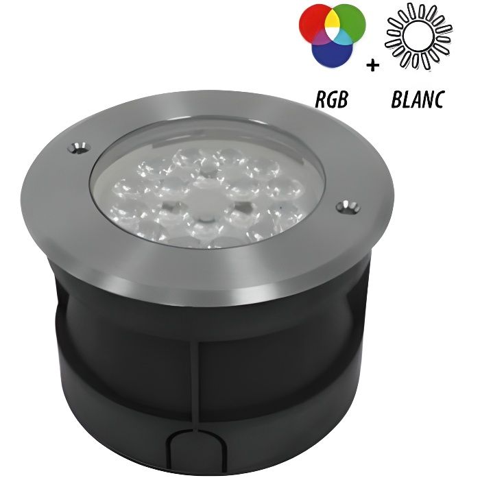 SPOT LED ENCASTRABLE SOL ROND 9W RGB+W INOX 304