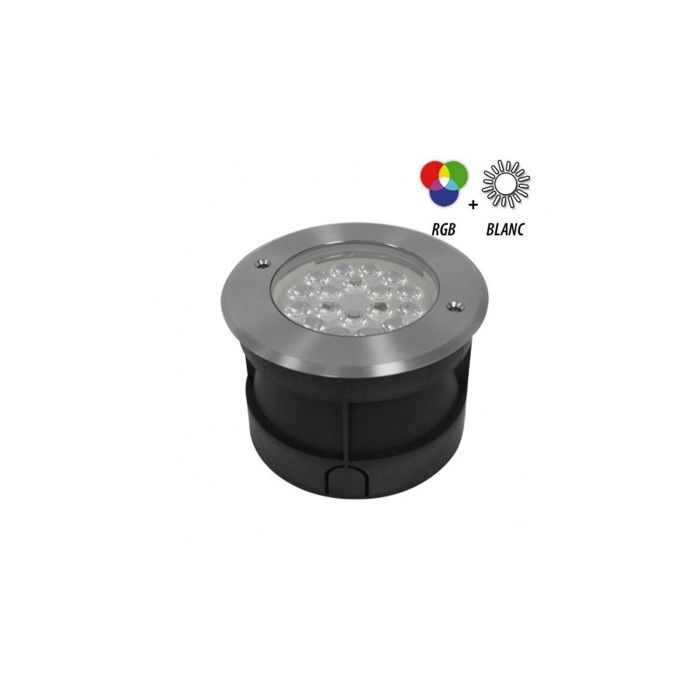 SPOT LED ENCASTRABLE SOL ROND 9W RGB+W INOX 304