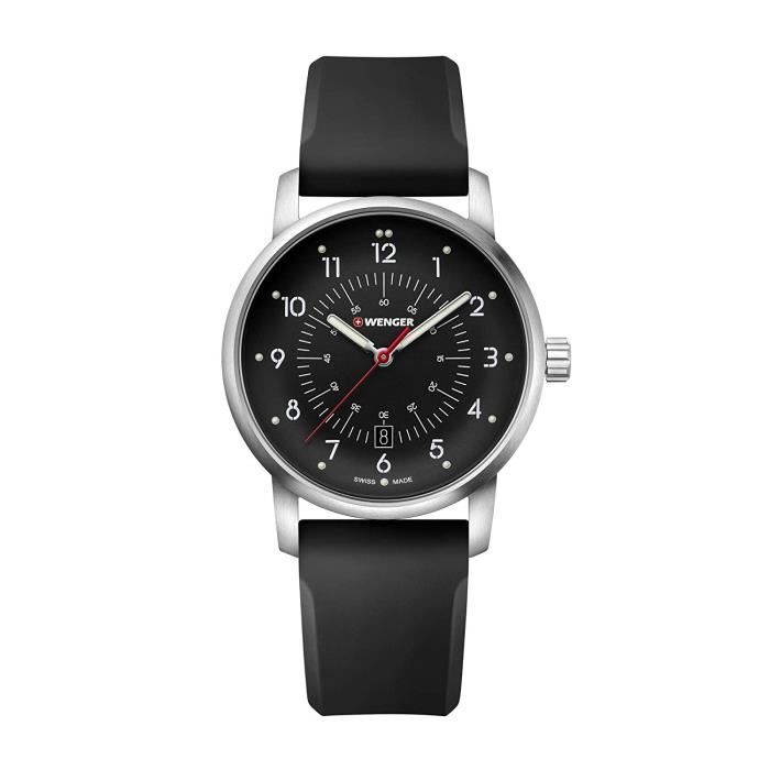 Wenger Homme Avenue - Montre en Acier Inoxydable-Silicone au Quartz analogique de Fabrication Suisse 01.1641.115 7667