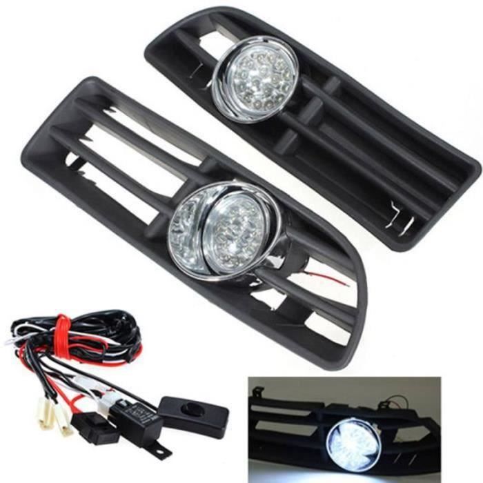 FF26557-2 x LED Phares Antibrouillard conduite Projecteur Grille pare-chocs voiture pr 99-04 VW JETTA BORA MK4