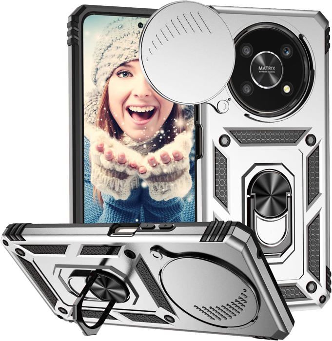 ILING Hoesje Voor Honor 400 Lite 5G – Militaire Kwaliteit, Schokbestendig, Zwaar Belastbaar – Harde PC En Zachte TPU Met Metal Ringstandaard En Magnetisch