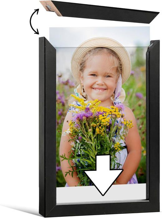 ZJRung Cadre Photo Magnétique Acrylique Transparent 13x18 Cm - Bloc Photo Double Face Pour Cadeaux