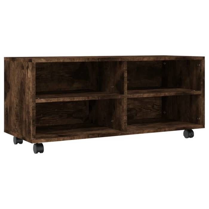 Meuble TV - sur roulettes Chêne fumé 90x35x35cm - Bois dingénierie LL191262