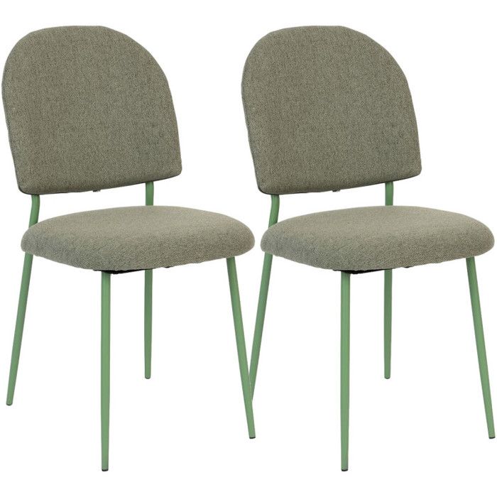 Lot de 2 chaises style Vintage Loft & pieds métal Matching color - 57x43x84 - Cèdre