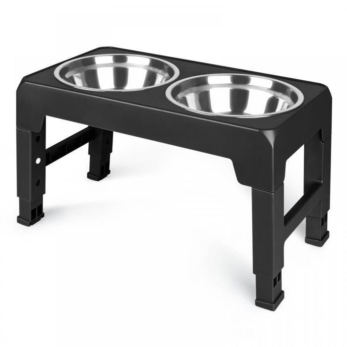 Comparer les prix de MIPAN Gamelles Surélevées de 2 Hauteurs Ajustables, pour Chien de Taille Moyenne et Grande noir
