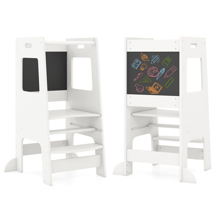 Tabouret Marchepied Enfant Hylat Baby - Stable Et Anti-Dérapant, Support Jusqu'à 40 Kg - Pour Salle De Bain Et Toilettes - Motif Yeti Blanc - Dimensions 42.5x28.5x14.5 Cm