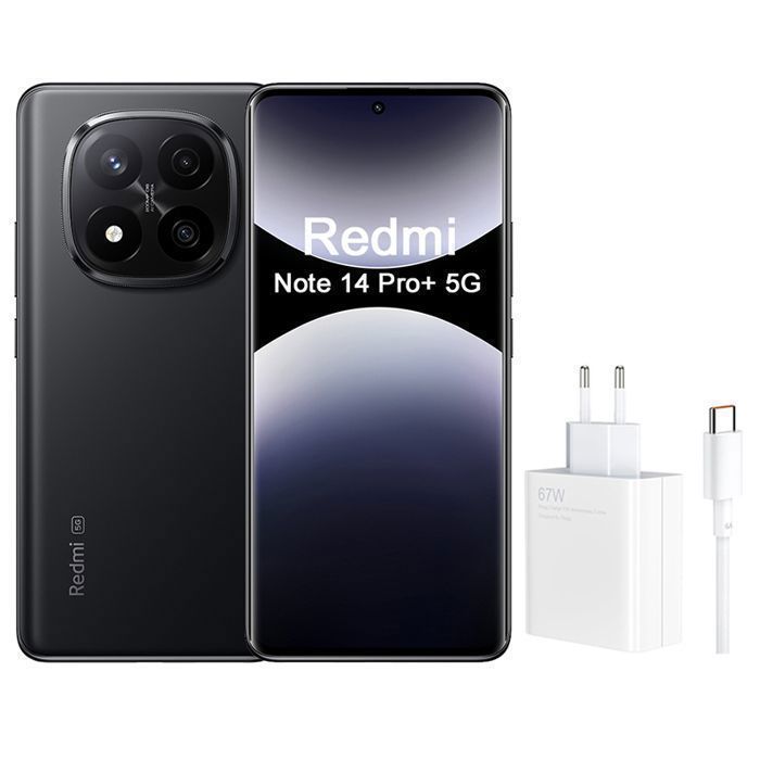 Smartphone Xiaomi Redmi Note 14 Pro+ 5G 12 Go 512 Go Noir Avec Original Chargeur Xiaomi 67 W Smartphone Xiaomi Redmi Note 14 Pro+ 5G 12 Go 512 Go Noir Avec Original Chargeur Xiaomi 67 W