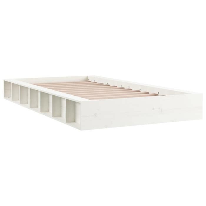 Bon plan Lit Double en bois pour adolescent/Adulte Cadre de lit - Non matelas - blanc 140x190cm - Bois massif Thome7170481