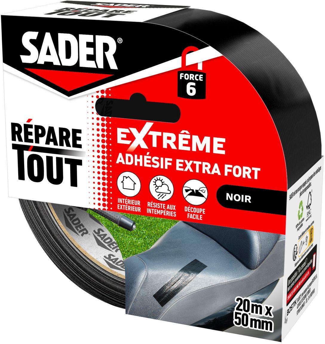 Ruban adhésif extra fort 20 x 50 mm Sader Répare Tout Extrême - vue 2
