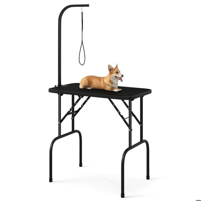 Comparer les prix de Table De Toilettage Pour Chien Costway Pieds Pliable, Station De Beauté Professionnelle Pour Animaux Avec Bras Réglables En Hauteur
