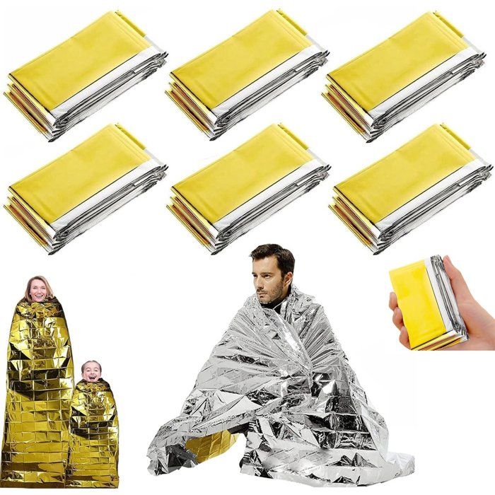 Acheter Couverture Thermique En Mylar, Couverture D'urgence, Couverture De Survie, équipement De Camping Robuste, Premiers Secours, Paquet De 1/5/10
