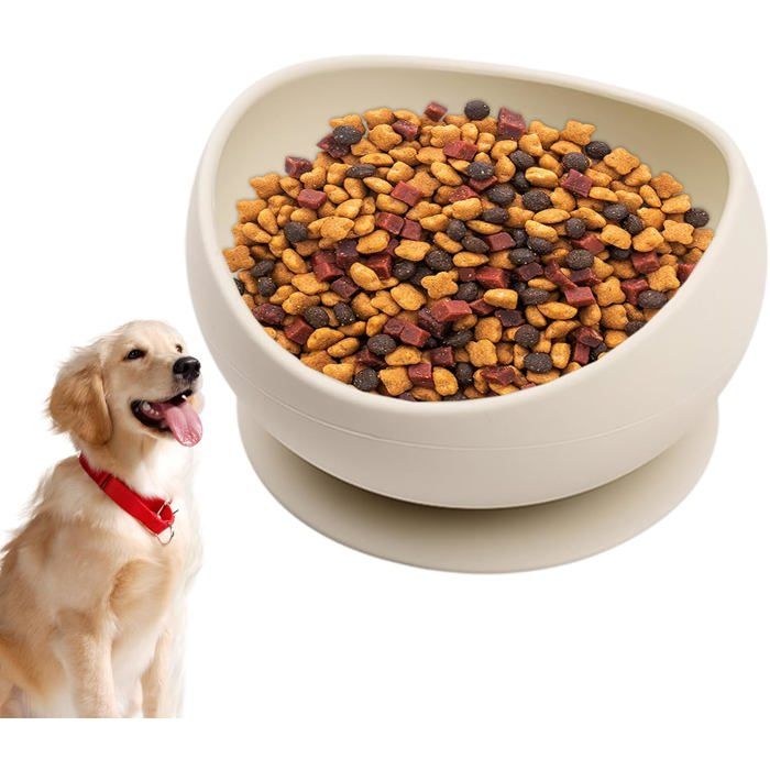 Silicone Pet Bowl Assiettes dalimentation des Chats Anti-Kides Plat Peu Profond léger Bords surélevés empêchent déversements