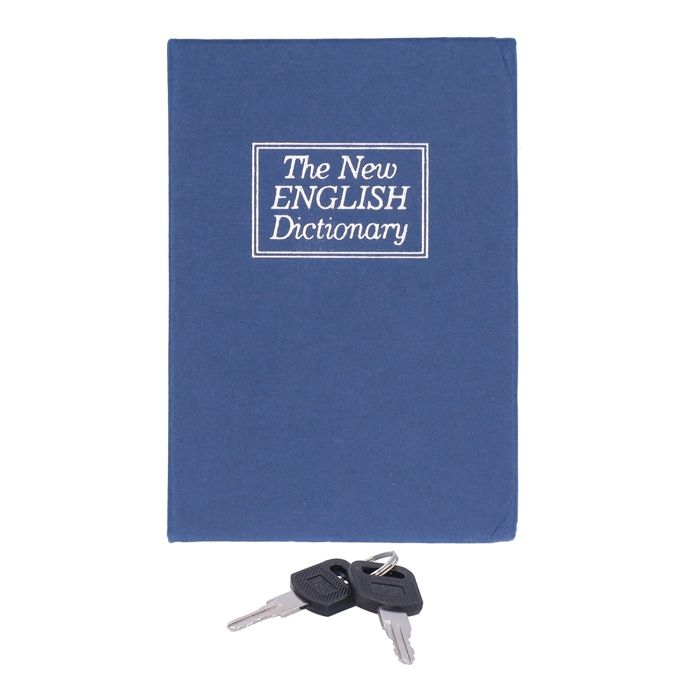 SALALIS Coffre-fort Mini Coffre‑fort Boîte à Bijoux de Sécurité de Livre de Simulation avec Clés Serrure meuble boite Mini bleu