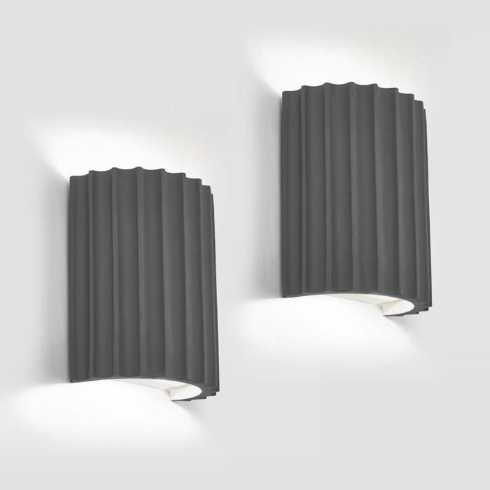 Diday 2pcs Applique Murale LED Lampe Murale Intérieur Moderne en Résine Éclairage Murale Designe Colonne Romaine Lumière