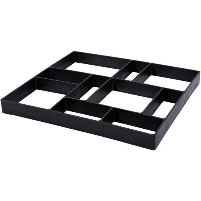 Moule pavé béton jardin DIY fer réutilisable 45x40x4cm noir pour chemin terrasse allée patio facile à utiliser