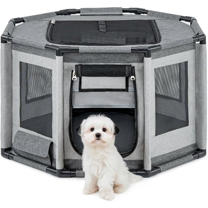 Enclos pour chien - LIONTO - 72x72x43 cm - Tissu Oxford respirant - Porte latérale zippée - Léger et portable
